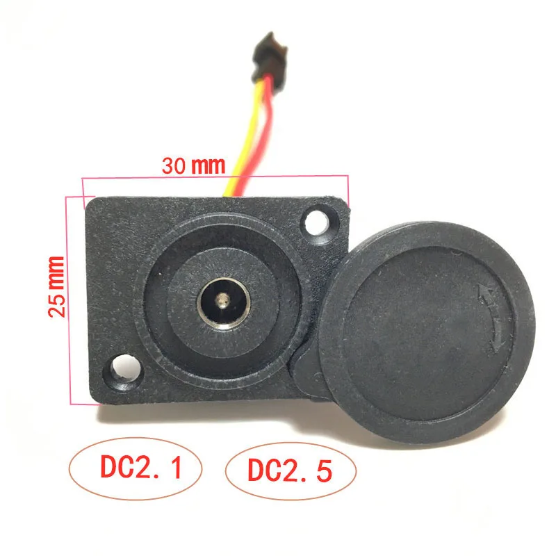 DC2.1/DC2.5 Power Connector Round Head with Cover Male/female Plug Socket for Electric Scooter Bicycle Battery Charging Port