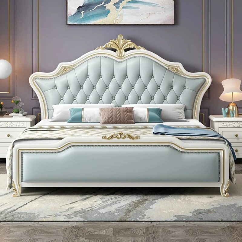 Unique Modern Simple Double Bed Wooden Nordic Pretty King Size Double Bed Luxury Modern Letto Matrimoniale Bedroom Furniture