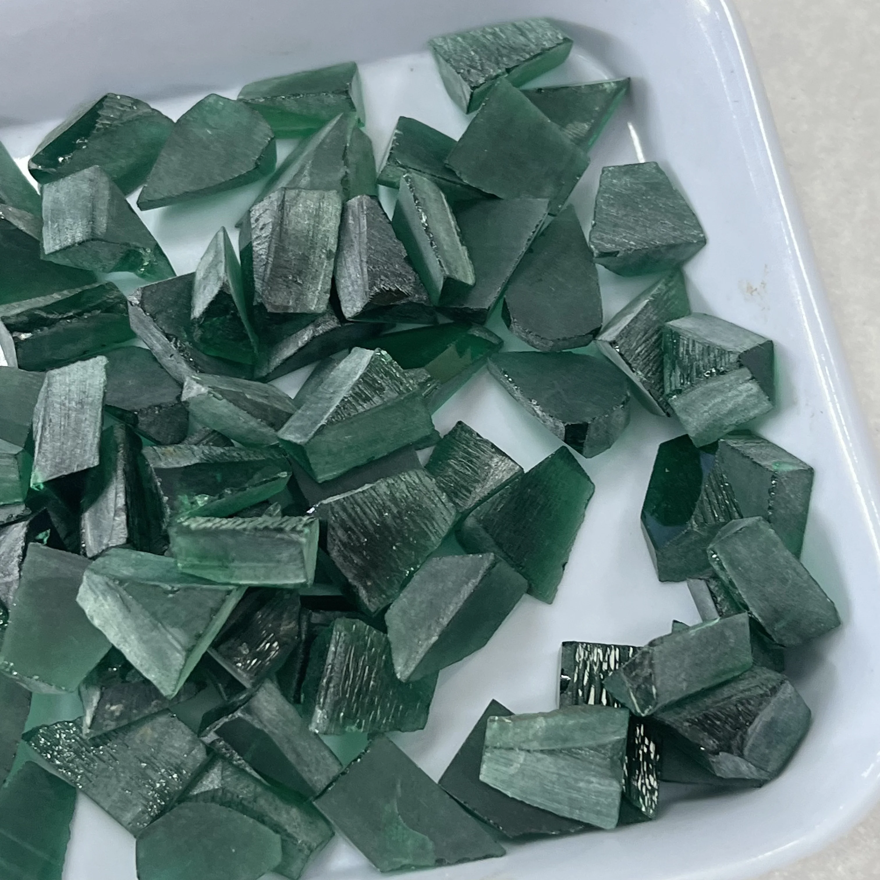 6Ct/Lot Lab Grown Hydrothermal Emerald Rough for Cuttings Gemstones