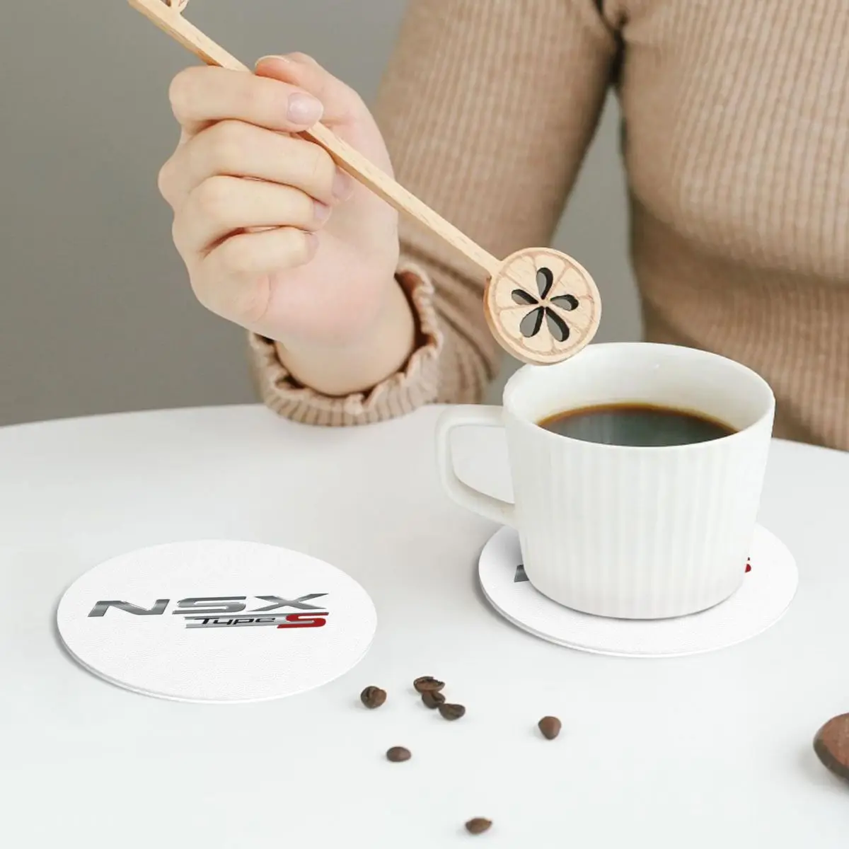 

NSX ACURA Type S автомобильные подставки кожаные салфетки водонепроницаемые изоляционные кофейные коврики для дома, кухни, обеденные подушечки, набор из 4 шт.