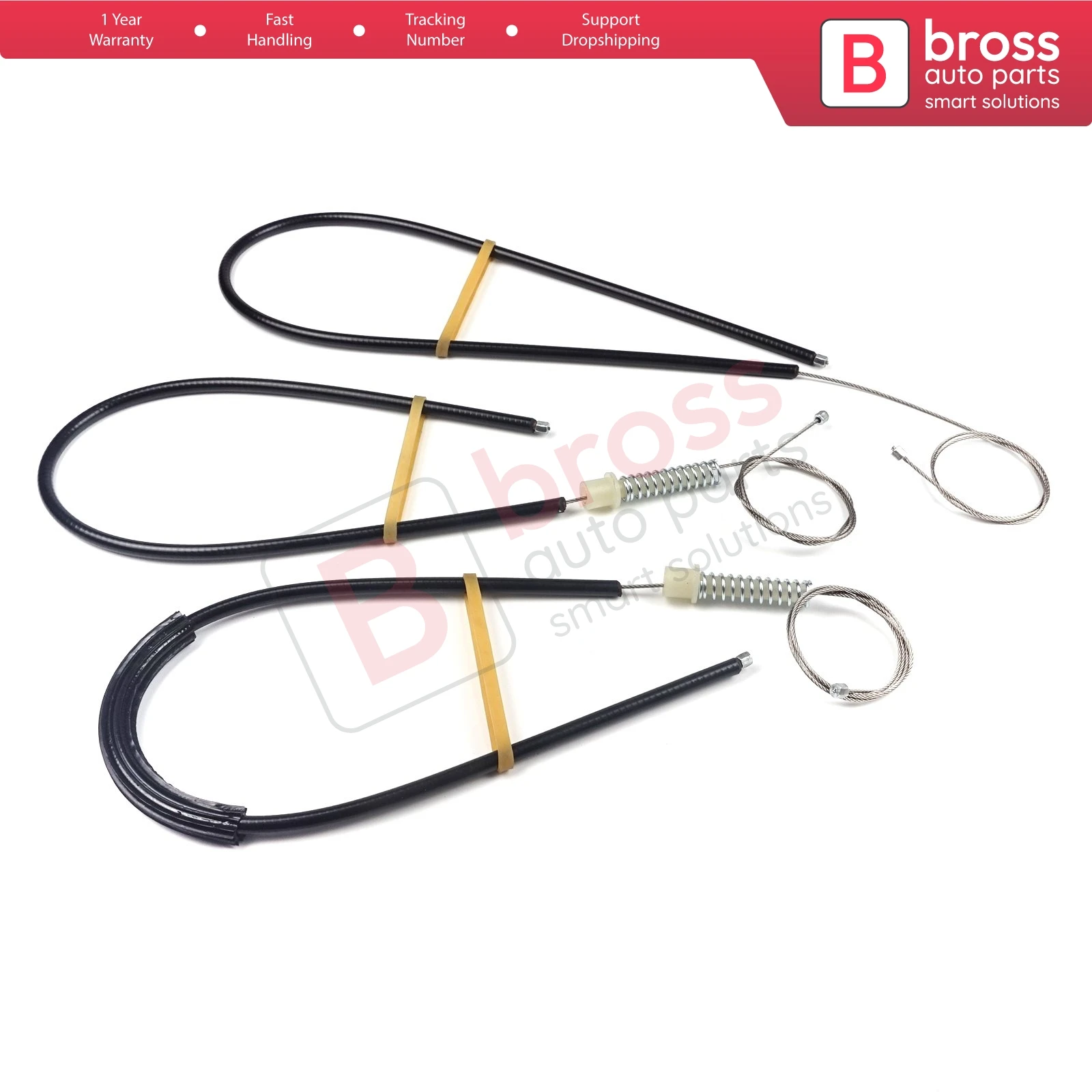 Bross Auto Parts BWR1055 Electrical Power Window Regulator Cable Front Left or Right for Smart Roadster 2003-2006 Made in Turkey