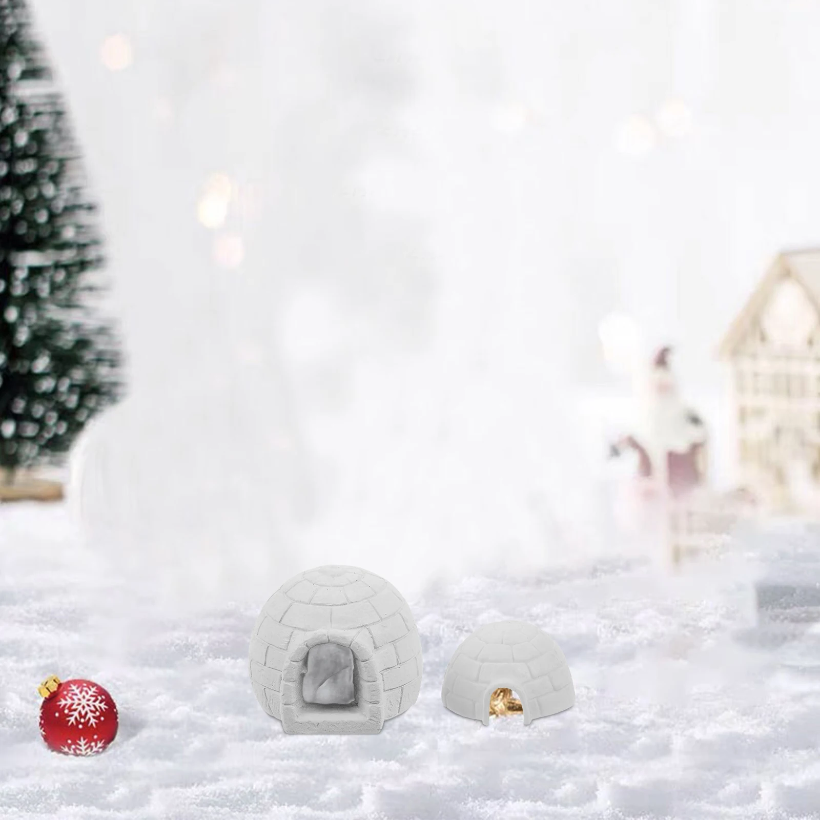 

2pcs Micro Landscape Igloo Scene Decoration Mini Diy Crafts Resin Miniatures Dollhouse Realistic Reproduction Exquisite Design