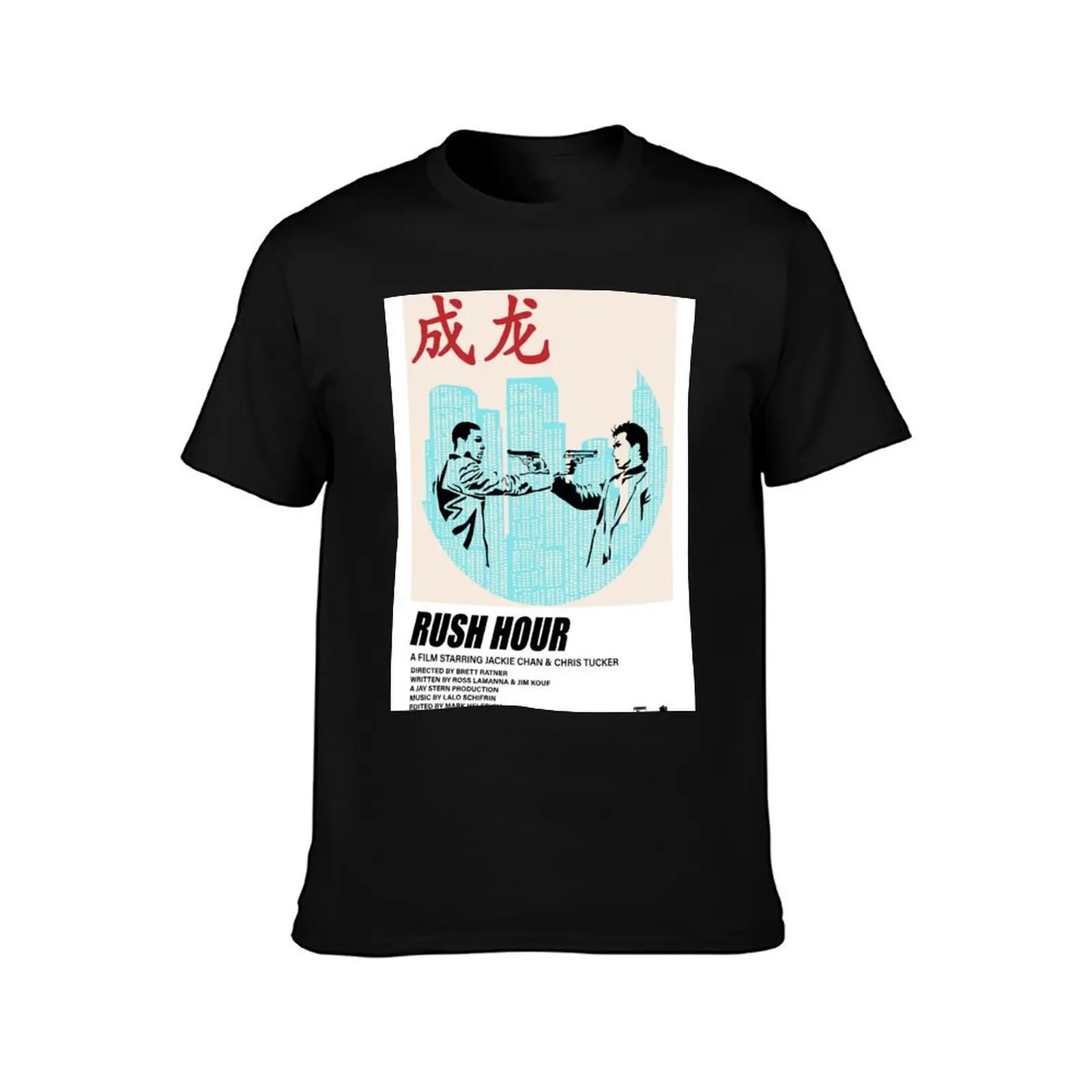 Rush Hour Minimalist Poster T-Shirt, Summer Casual Cotton Tee, Oversized Streetwear Tops, Vintage Graphic Print, 100% Cotton