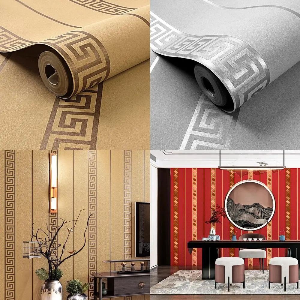 

Ретро серые обои в китайском стиле, классический узор фэн-шуй для гостиной, 3D текстурированный дзен-буддийский зал, домашний декор, настенная роспись