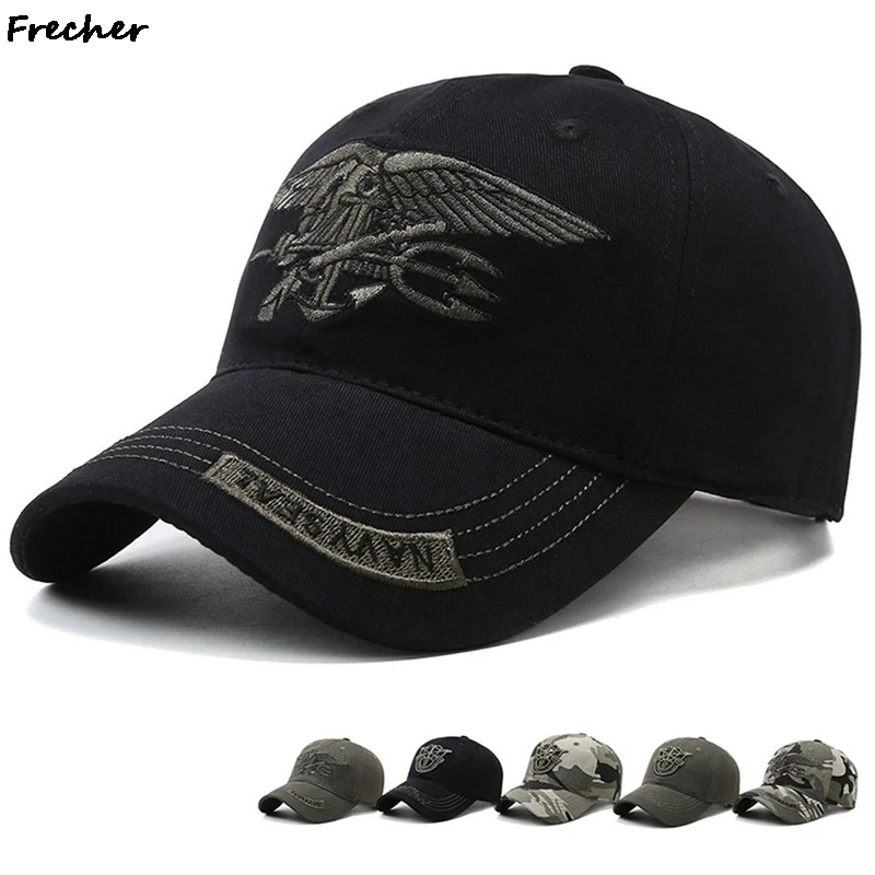 Embroidered Camo Hat American Fashion Snapback Hats Camouflage Flat Top Marines Caps Breathable Cotton Visors Hat Casquette