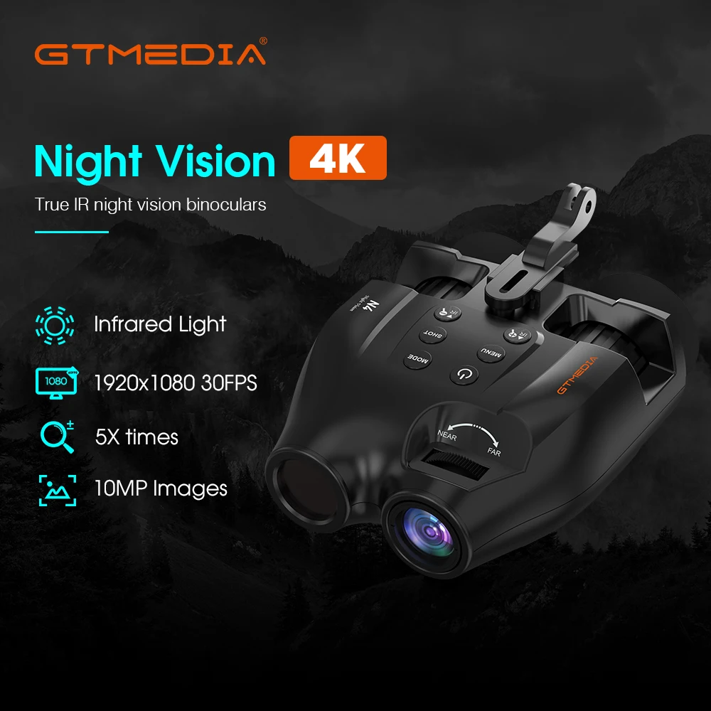 Gtmedia N4 Night Vision Binoculars With 5x Zoom And 1080p Video Recording，Experience The Outdoors Like Never Before