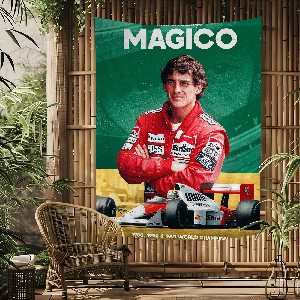 Ayrton Senna F1 Formula Legend Star Champion Race Car Printed Large Wall Tapestry Hanging Tarot Hippie Rugs Dorm Art Home Decor