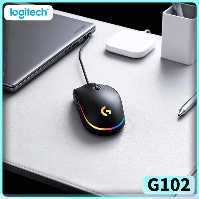 

Проводная мышь Logitech G102, частота опроса 1000 Гц, RGB-подсветка, эргономичный дизайн, 6 кнопок, идеально подходит для соревновательных FPS-игр