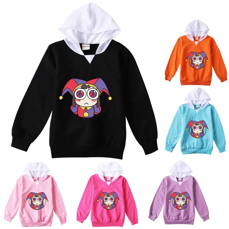 Fashion The Amazing Digital Circus Kids Cartoon Pomni Hoodie Children Long Sleeve Coats Girls Clothes Boys Pullovers Sweatshirts