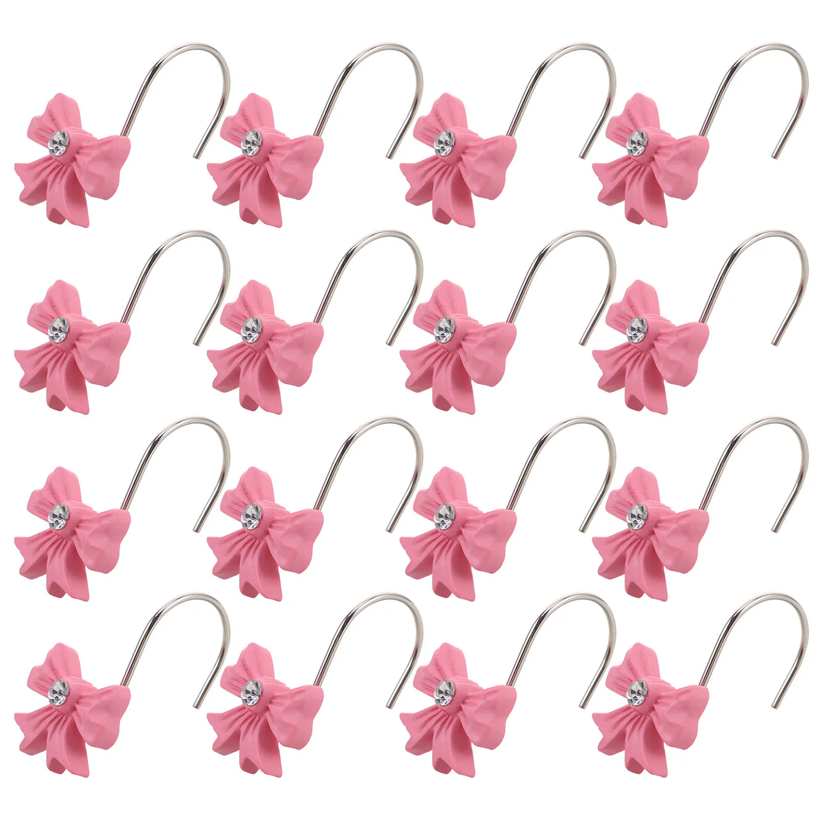 

12Pcs Bow Knot Resin Hooks Decorative Shower Curtain Rings for Bathroom Drapes Curtain Holders Cute Decor Drape Hooks