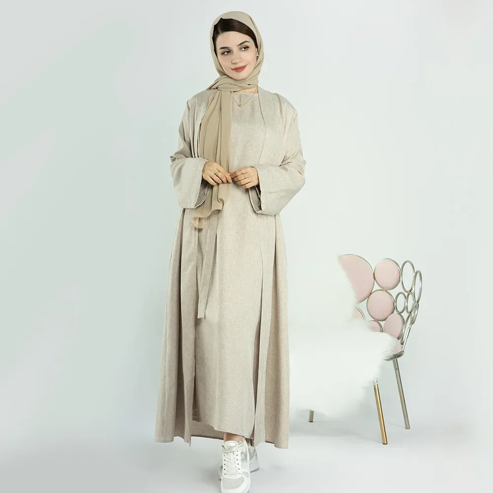 Modest Open Abaya Dubai Kaftan Frauen Muslimischen Lange Kimono Kleid Strickjacke Kebaya Türkei Kaftan Marocain Femme Robe Islam Jalabiya