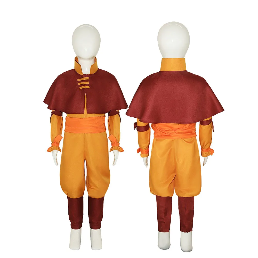 Fantasia Outfits Disguise Costume Aang Cosplay Kids Avatar Anime Last Airbender Children Role Play Halloween Carnival Party Suit