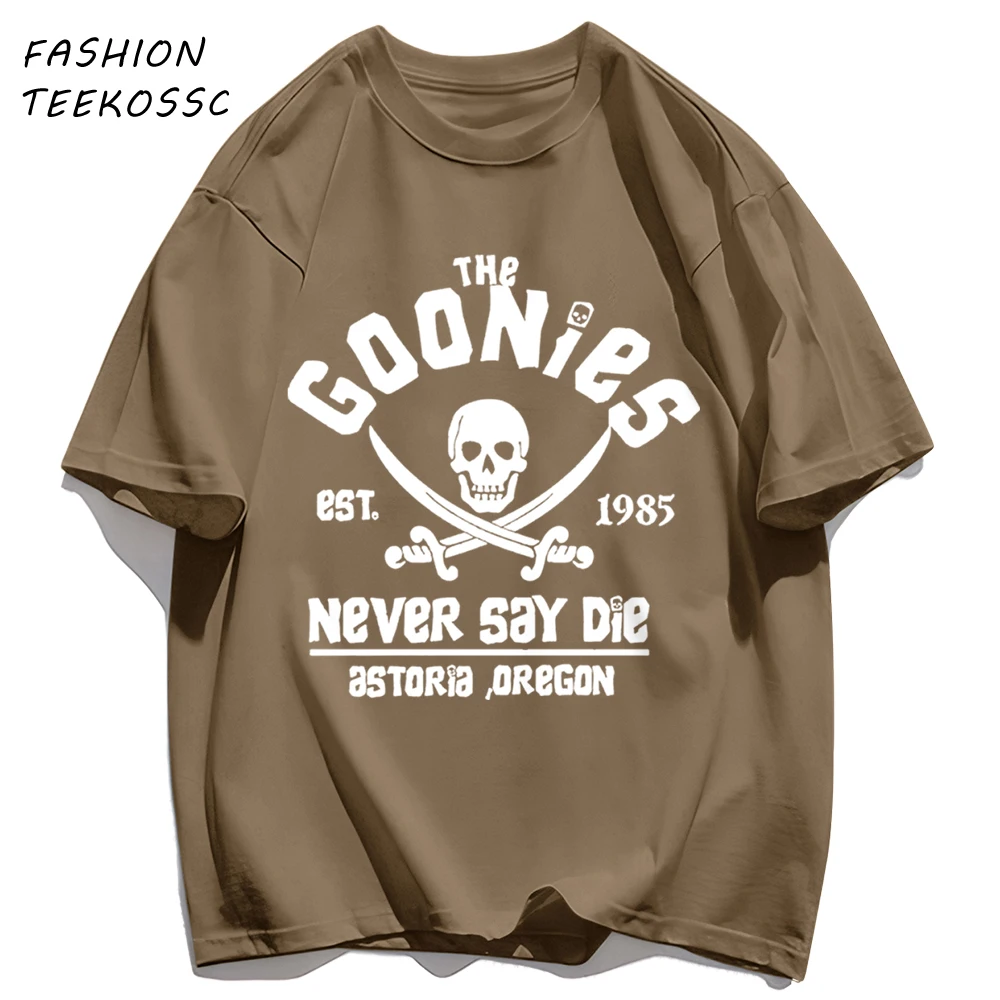 The Goonies Skeleton Printing Herren Basics T-Shirts All-Match-Baumwoll-T-Shirt Farbe Sommerkleidung Oversize Crewneck Sportswear