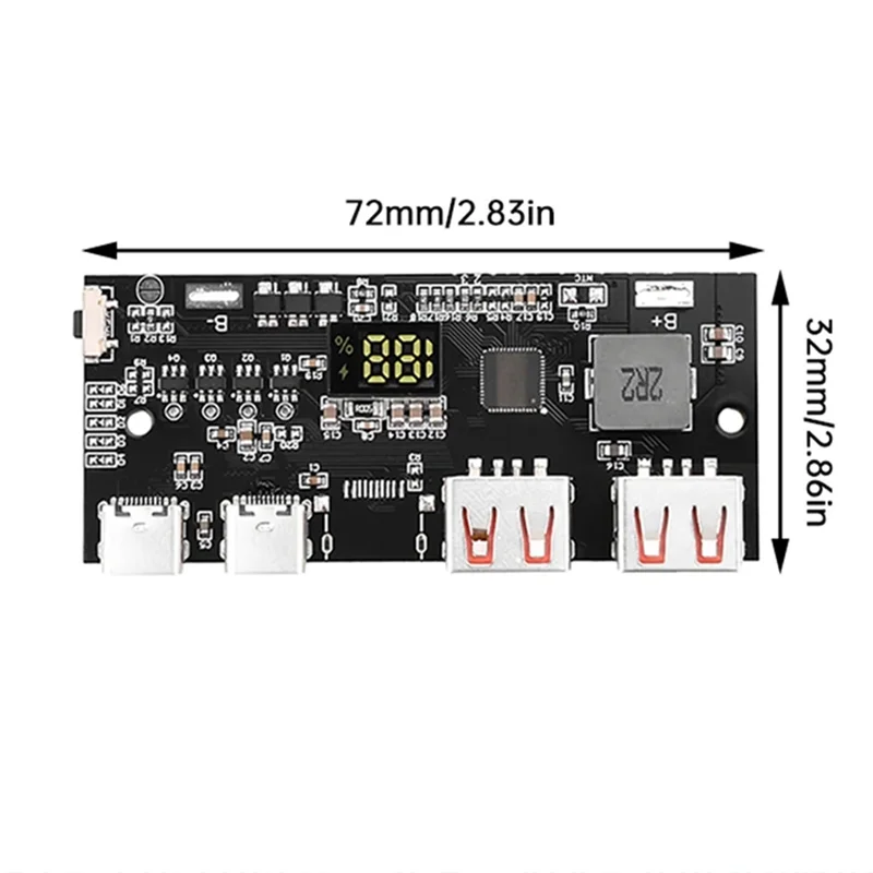 ABKI-Protokol Penuh 22.5W Modul Daya Ponsel Pengisi Daya Cepat QC4.0 Tipe-c USB Bank Daya Ponsel Sirkuit Diy Motherboard
