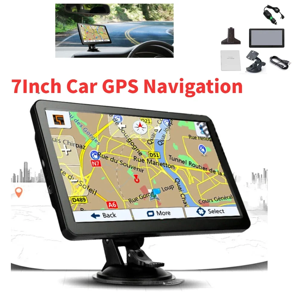 7Inch Car GPS Navigation 256MB+8G HD Touch Screen GPS Navigator Australia North America Europe Map Navigation System