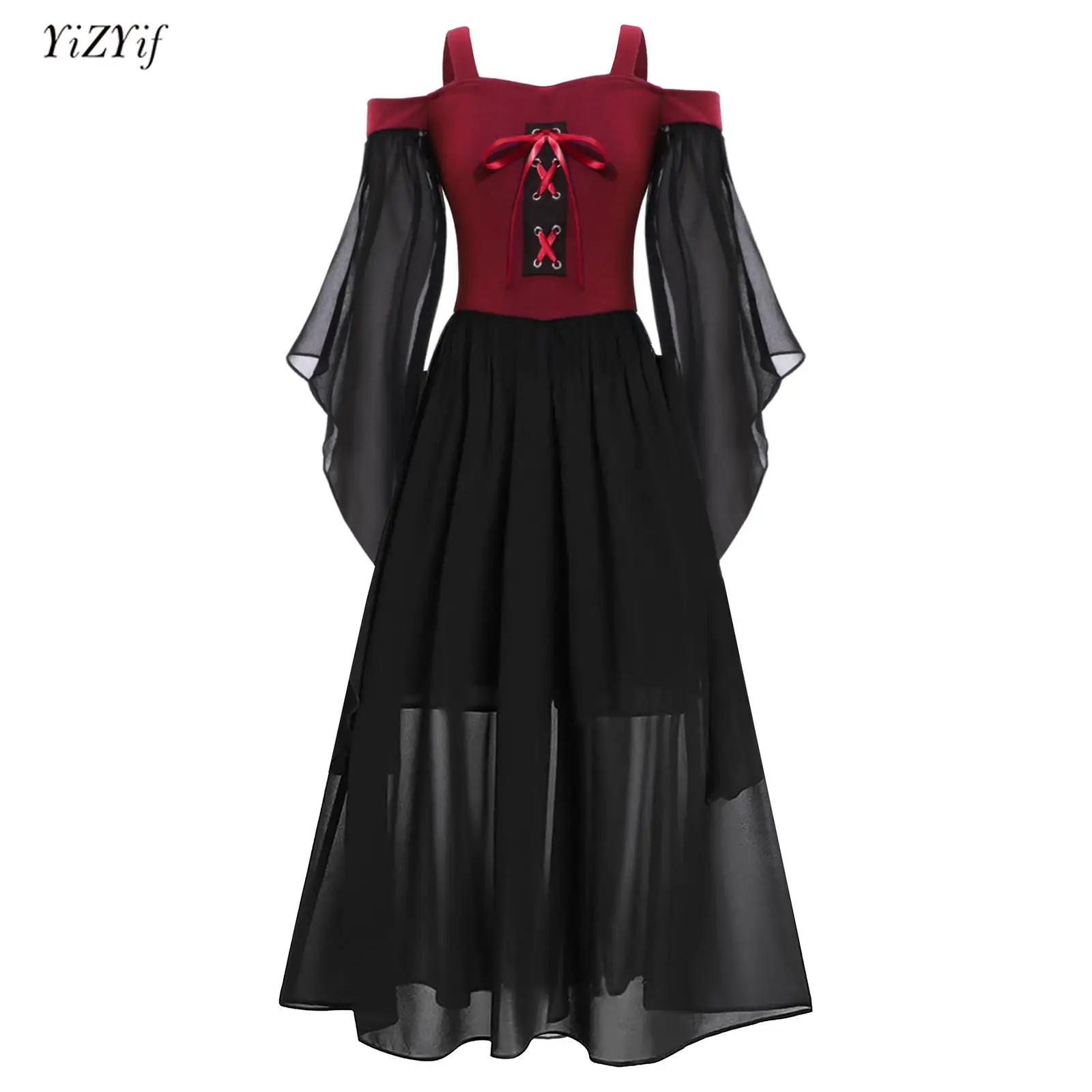 Kids Girls Halloween Bride Vampire Cosplay Costume Medieval Renaissance Gothic Dresses Carnival Theme Party Dress Prom Gowns