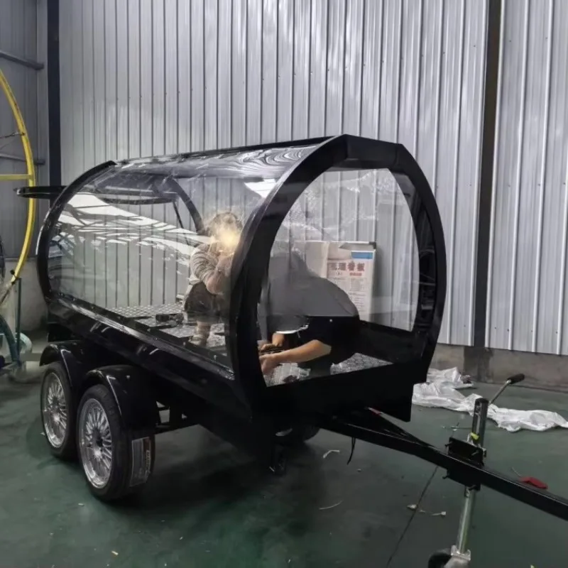 Customized Towable Funeral Carriage Trailer Dual Axle Hearse Trailer for Cemetery Funeral Processions
