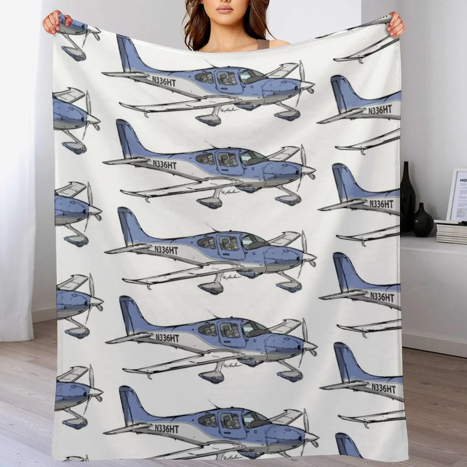 

Cirrus SR-22 N336HT Throw Blanket Year Round Soft Comfortable Blanket for Home