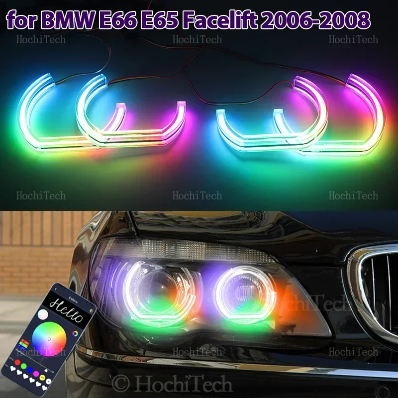 

Sequential App control DTM style LED Angel Eyes Bulb Ring turn signal DRL Lamp For BMW 7 Series E65 E66 Facelift 2006-2008