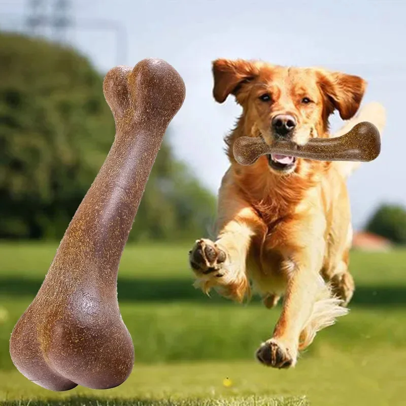 Dog Chew Bone Indestructible Toy Natural Molar Stick Bite Resistant Puppy Teething Toys for Small Large Dog Chewing Bone Pet Toy