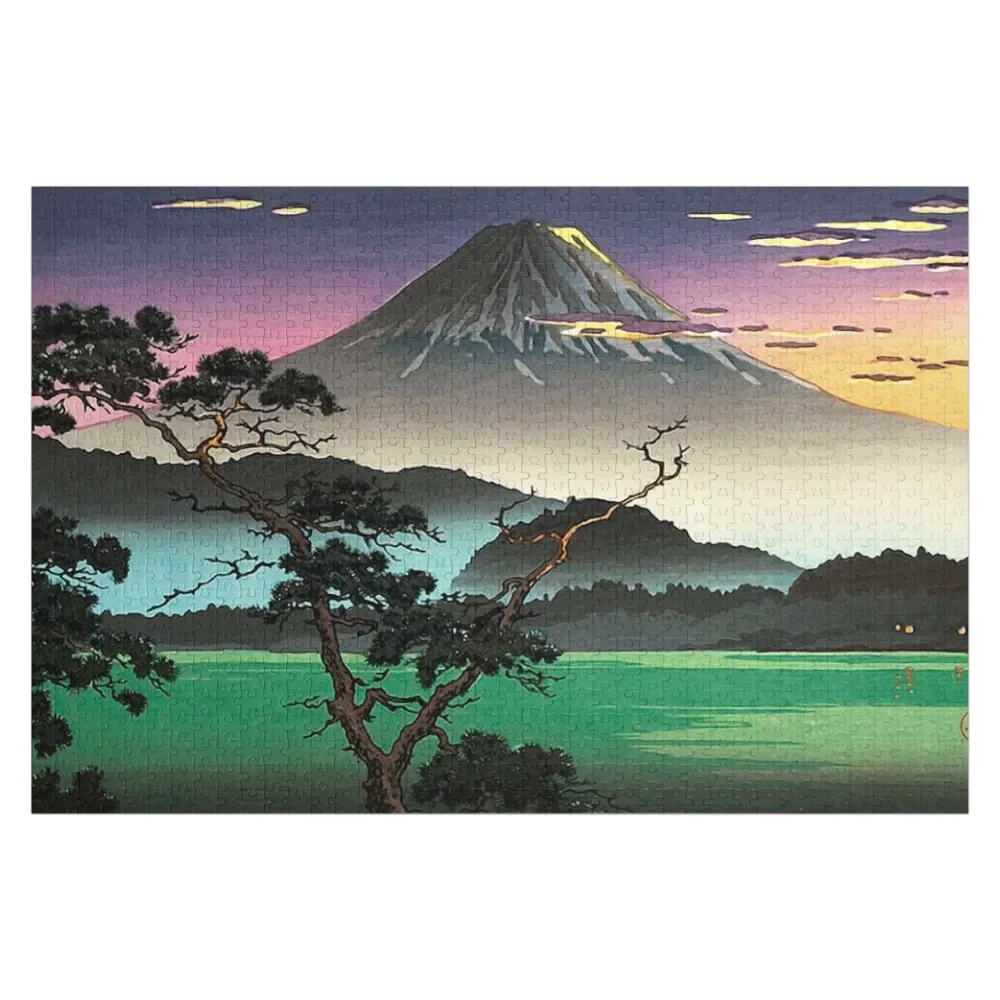 Tsuchiya Koitsu - Mount Fuji evening view from Lake Sai Jigsaw Puzzle Custom Wooden Gift Woods For Adults Puzzle