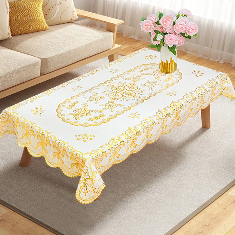 

New PVC Tablecloth Tea Coffee Table Tablecloth Waterproof Oilproof Anti Scalding Washable Household Dustproof Table Mat Cover