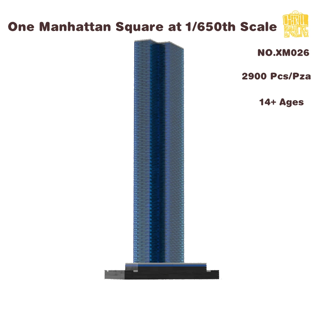 MOC-XM026 One Manhattan Square at 1/650th Scale Model With PDF Drawings Building Blocks Bricks DIY Toys Birthday Christmas Gifts