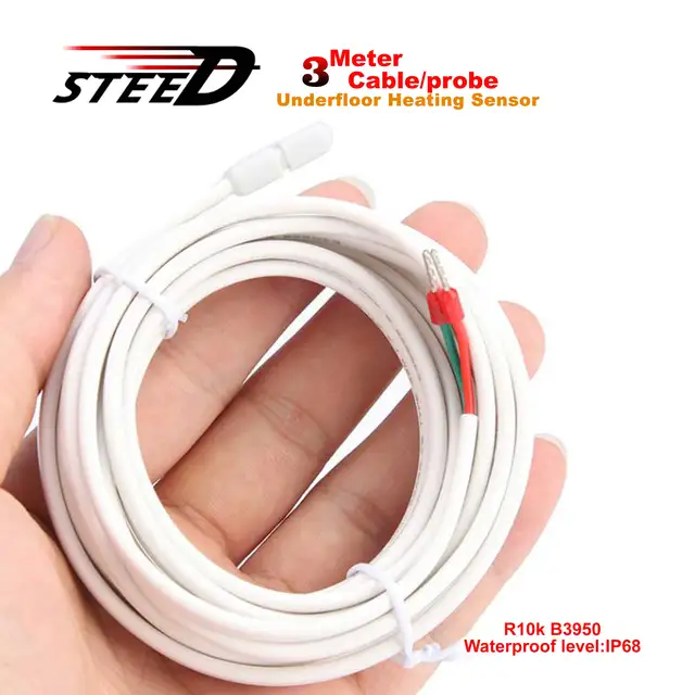 Termostat ogrzewania podłogowego Czujnik temperatury do termistora 3950 NTC 10K Kabel 3M