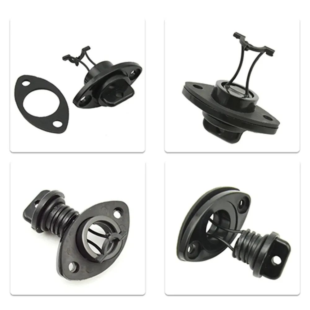 Black Marine Drain Plug Bung Hull Hole PP Drainage Sealing Plugs Accessories Boat Accessories For Kayak Canoe Peddle Marine Boat