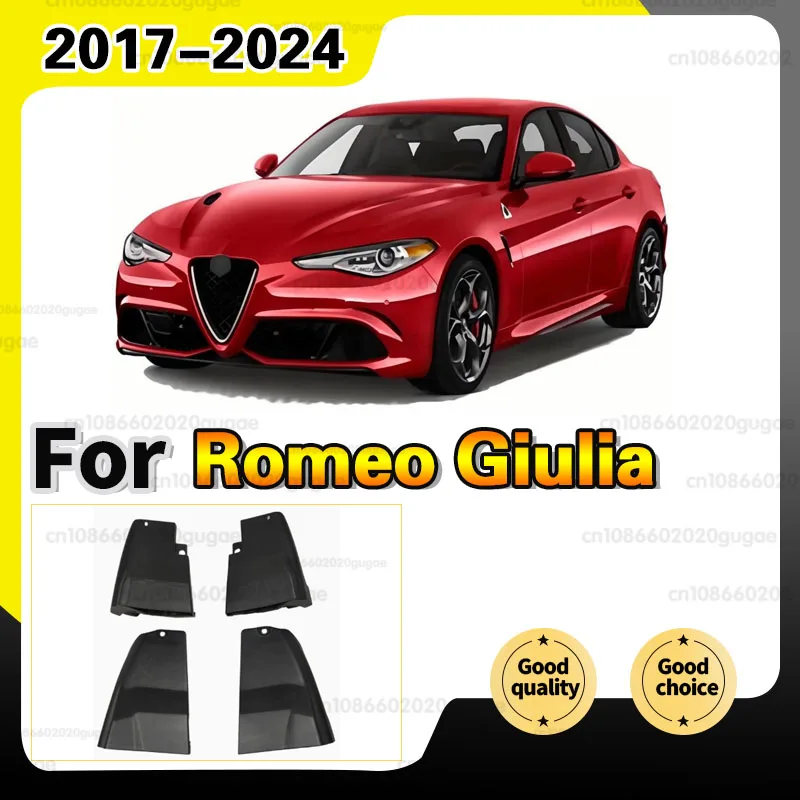 

For 2017-2024 Alfa Romeo Stelvio/Giulia Splash Guards Mud Flap Car fender Flare 4pcs Molded Car Mudflaps Front Rear Mudguards