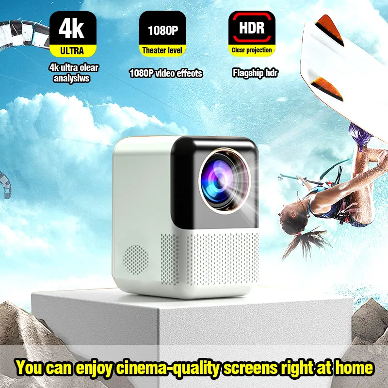 Full HD Mini Projector 1080P 4K Video 1280*720P Android10 5G WIFl BT5.0 Auto Focus Portable Smart Projectors Home Theater Cinema