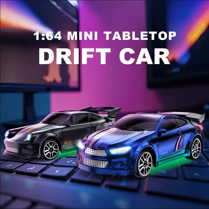 

1:64 Mini desktop remote control car rc Professional four-wheel drive drift racing car Electric pocket car Children's toy