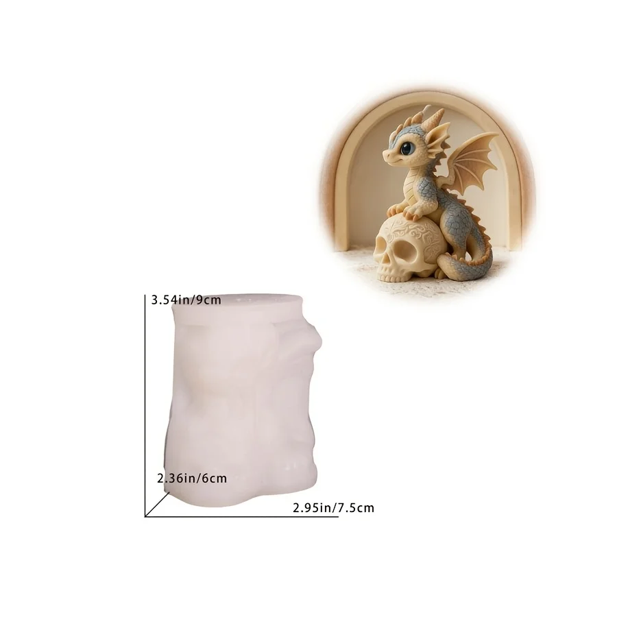 DIY Resin Mold for Selling Small Dragon Skull Candle Ornaments,  Making Dropper Gypsum Candles, Products,  and Silicone Molds view 3