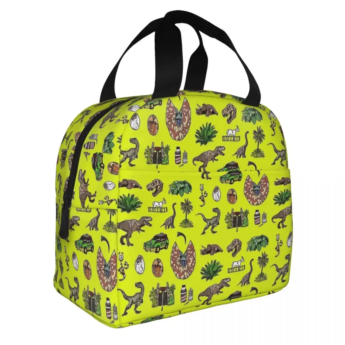 Jurassic Pattern Lighter Rex Dinosaur Insulated Lunch Bag Thermal Bag Meal Container High Capacity Tote Lunch Box Office Picnic