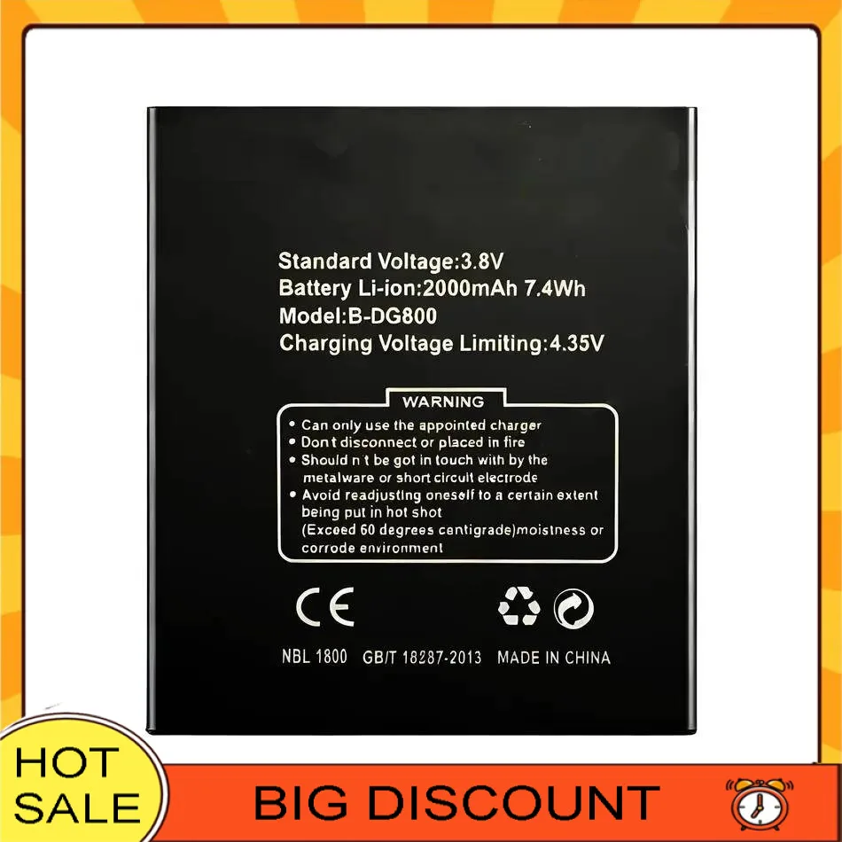 

For Doogee DG800 Valencia B 2000Mah Long Lasting Premium Replacement Mobile Phone Battery B-DG800