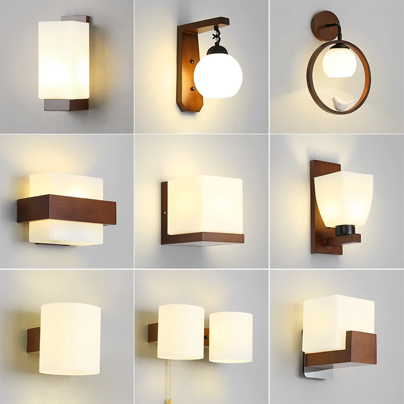 

Настенный светильник цвета ореха, деревянный настенный светильник, светодиодная лампа E27, прикроватный настенный светильник для спальни, гостиной, кабинета, лестницы, коридора, входа, в помещении