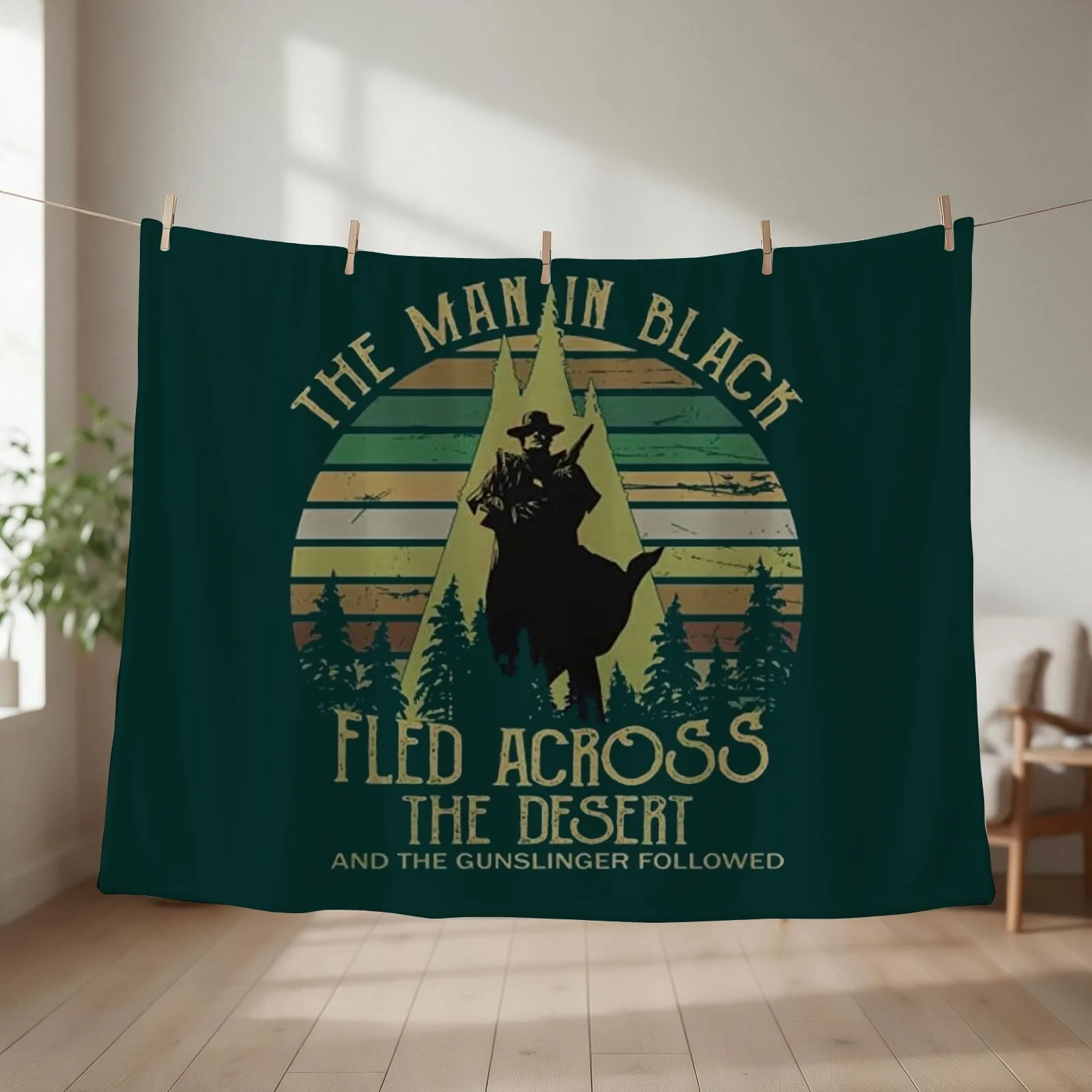 The Man in Black Fled Across The Desert and The Gunslinger Followed Throw Blanket