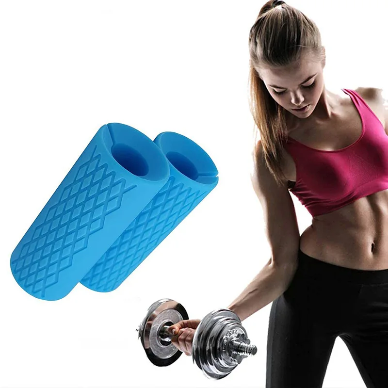 

Anti-Slip Dumbbell Grips Barbell Bar Handles Silicone Protect Pad for Pull Up Weightlifting Support Gym Body Building Equipment