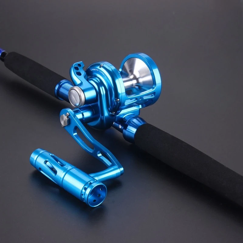 Roda de placa de ferro Roda de pesca totalmente metálica esquerda e direita