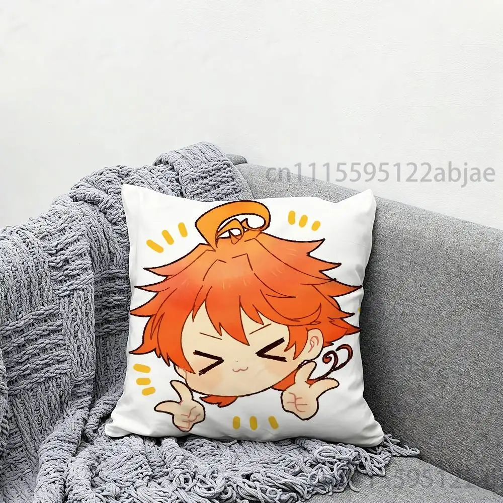 t-the promised neverland E-Emma Throw Pillow Case 40x40cm Decoration DIY Square Chair Pillowcase Pad Cover