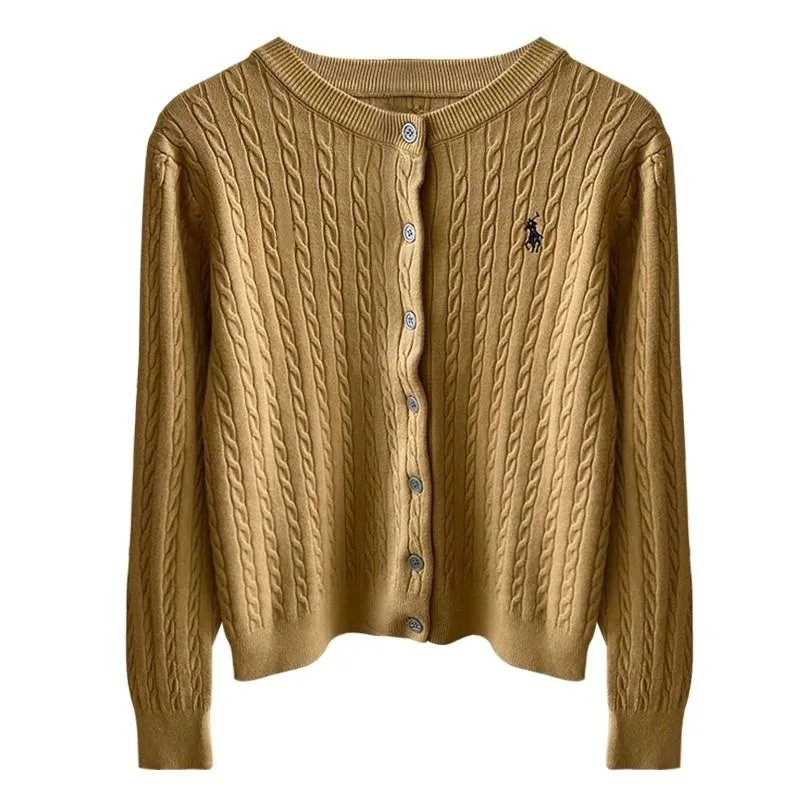 سترة نسائية محبوكة باللون الأحمر والأبيض برقبة دائرية مطرزة للخريف والشتاء أوائل الربيع سترة ذات طراز عتيق من مزيج البوليستر #5