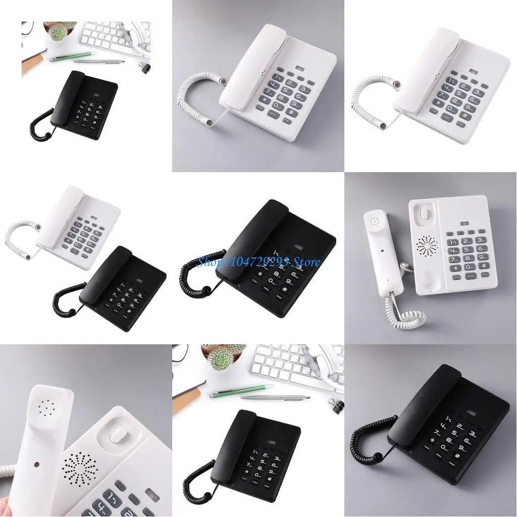 Y2GD HCD Telephone Corded Landline Phone English Letter for Home Office Hotel Desktop