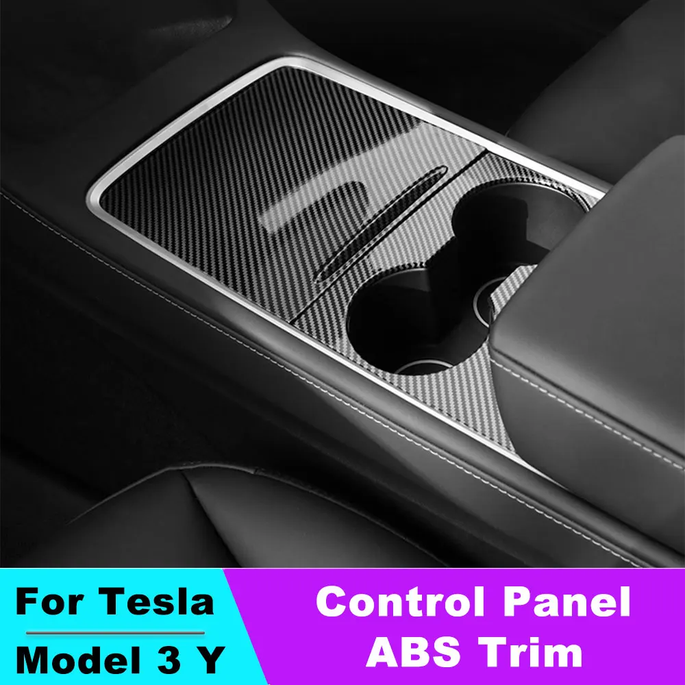 

ABS Central Control Panel Cover For Tesla Model 3 Y 2020-2023 Car Interior Accessories Model 3 Model Y Decorative Pat Trim