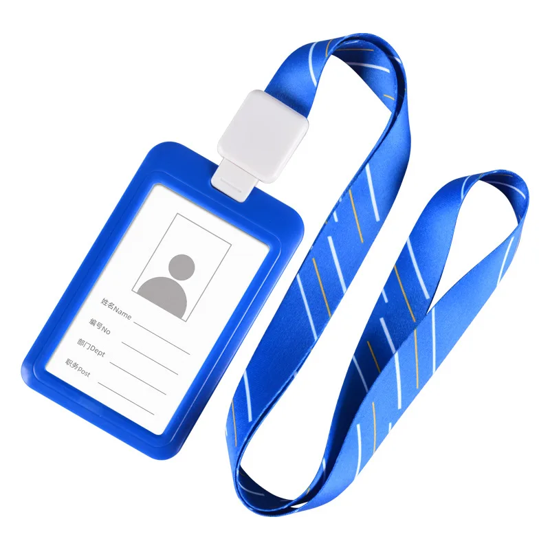 Telescopic ID Card Holder Buckle Lanyard Employee Badge Rope Certificate Card sets Work Card Protection Sleeve Folders