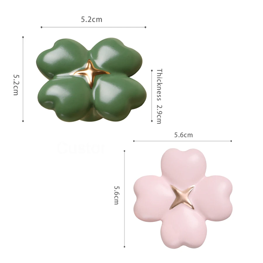 Four Leaf Clover Ceramic Wall Hook Decorative Hooks Children Room Cabinet Hooks Coat Hangers Towel Hanger Colorful Hook