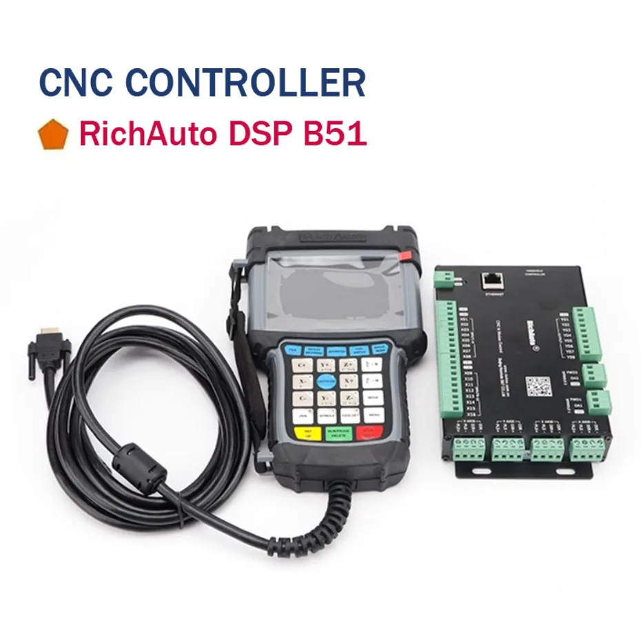 RichAuto DSP B51 offline three-axis CNC motion control system, handheld engraving machine controller supports standard G-code