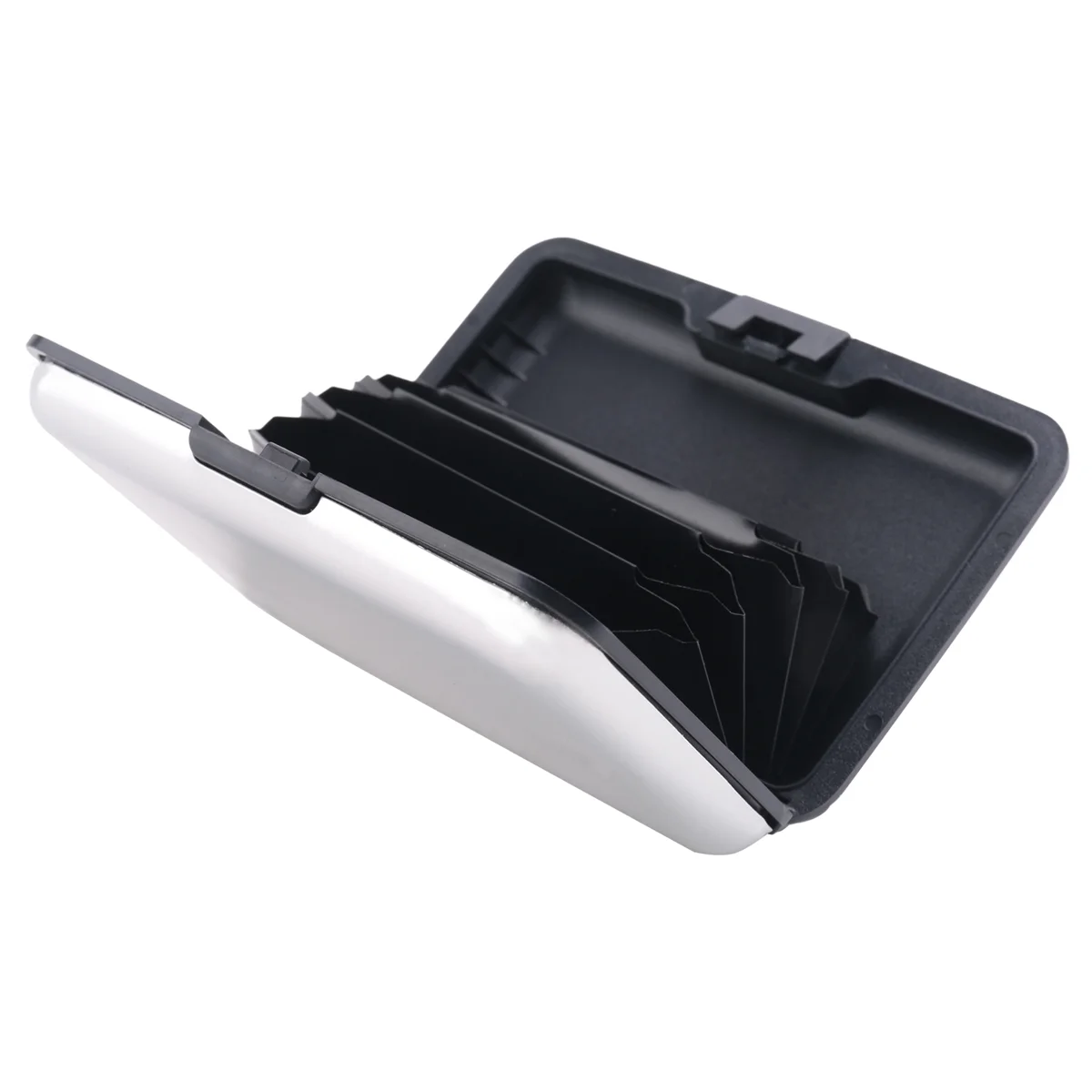 محفظة معدنية بحامل بطاقات الائتمان من الألومنيوم من ABQR، مقاس واحد باللون الفضي #4