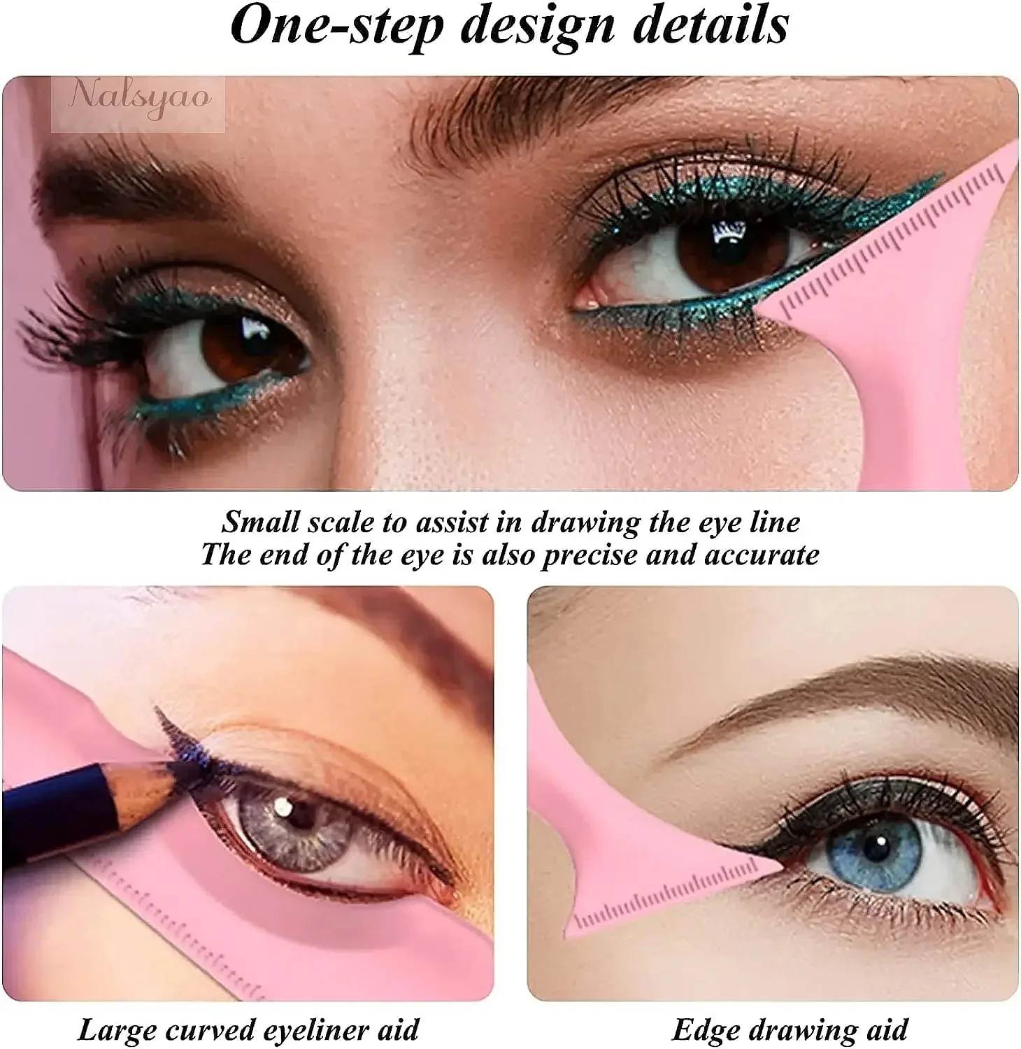 2Pcs Silicone Eye Makeup Ruler Set, Multifunctional Beauty Aid for Eyeshadow, Lipstick, and Eyeliner Application view 4