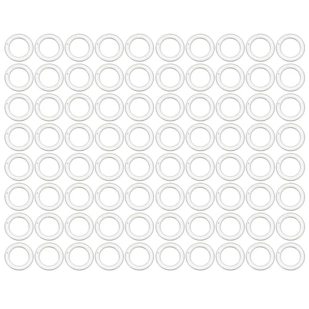 200 Pcs Curtain Accessories Window Perforated Rings Clip Curtains Plastic Rods Holders Clear Roman Circle Drapes
