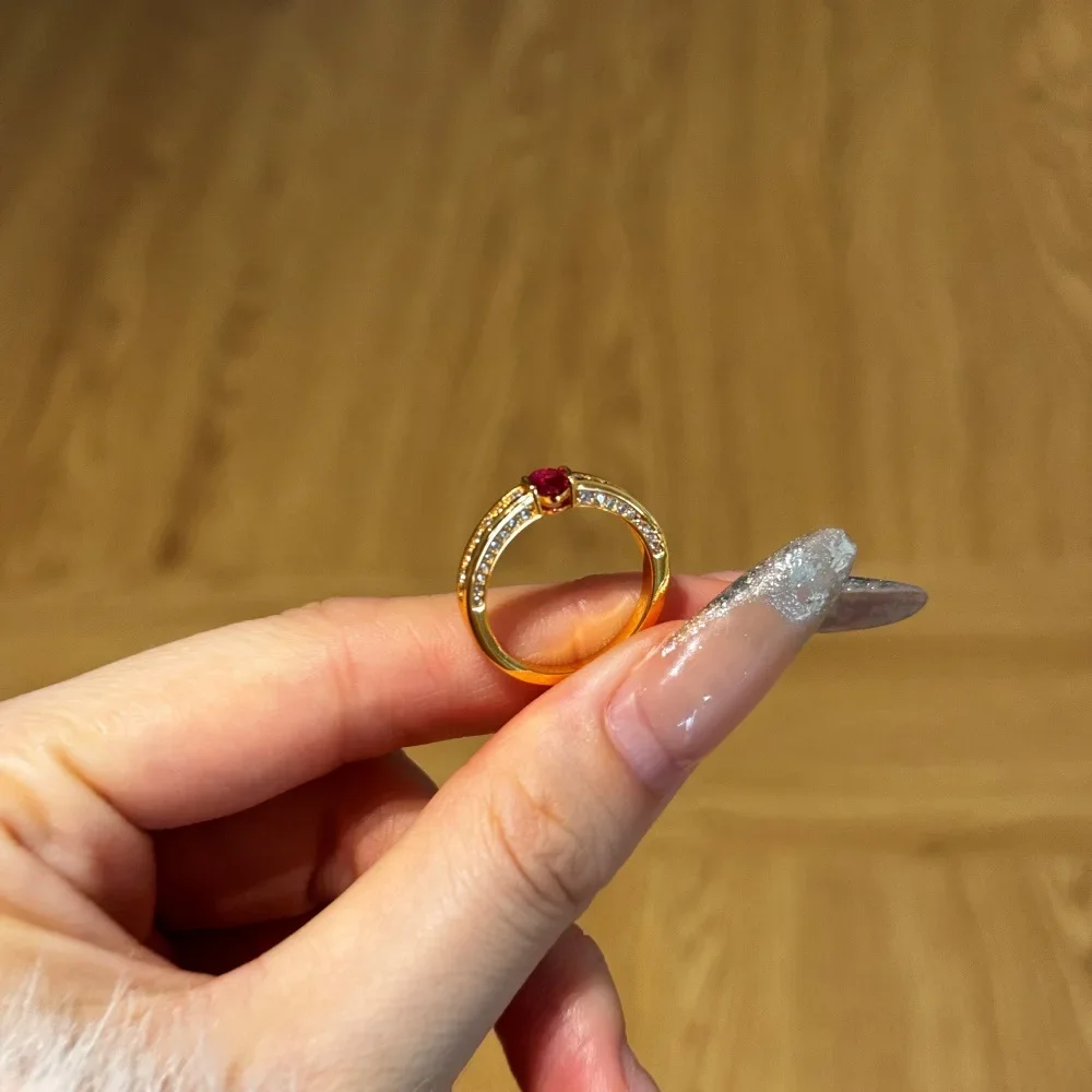 

Французское классическое кольцо из стерлингового серебра 925 пробы, светлое роскошное модное овальное красное циркониевое элегантное ретро-серебряное кольцо, браслет, ювелирные изделия